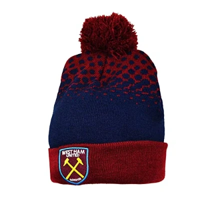 Image of West Ham United FC Unisex Fade Bobble Hat (One Size) (Burgundy)