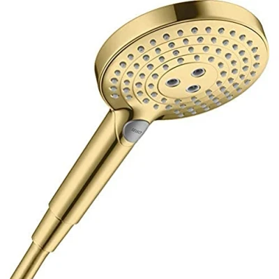 Image of hansgrohe 26530990 Raindance Select S Hand Shower 120 3 Jet Polished Gold Optic, Sprays