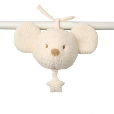 Image of Nattou Musical Cuddly, Built In Music Box, No Batteries Needed, Relaxing La Le Lu Melody, Huggable Sleep Soother, Activity Hanging Toy for Cot/Pram/Car Seat, Hand Washable, 16 cm, Ecru Mouse