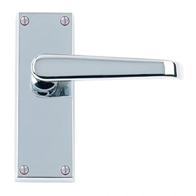 Image of 6 x Sets Victorian Straight Door Handles Lever Latch 120 40mm Polished Chrome Premium Quality Golden Grace