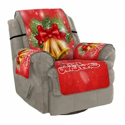 Image of ausuky Merry Christmas Sofa Couch Cover Pet Dog Kids Mat Furniture Protector Slipcovers (Chair)