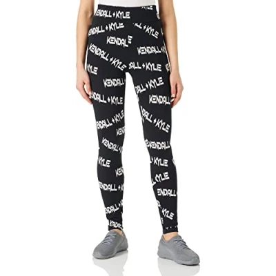 Image of KENDALL &amp; KYLIE Women&#039;s K&amp;K W Goth Print HIGH Rise Leggings KKW3711706 Shapewear, Black, M