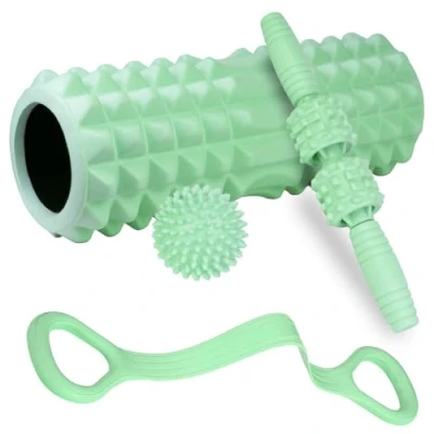Image of Foam Roller Set for Muscle Relief and Recovery, Trigger Point Back Roller, Stick, Massage Ball, Figure 8 Resistance Band, Deep