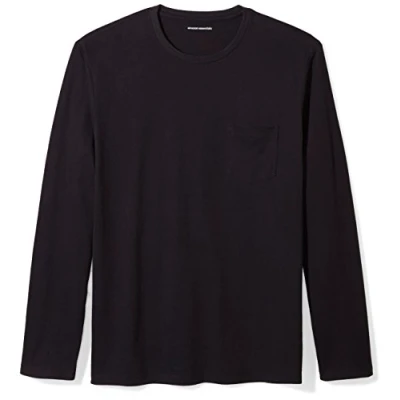 Image of Amazon Essentials Men&#039;s Regular Fit Long Sleeve T Shirt, Black, S