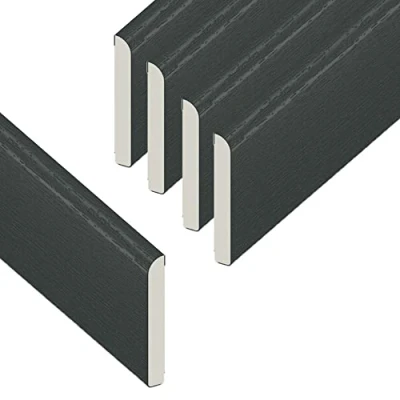 Image of UPVC Anthracite Grey Plastic Trim 95mm x 1m 5 Pack Architrave Skirting Board and Window Finishing