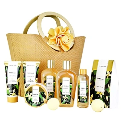 Image of Birthday gifts for Her Spa Luxetique Gift Set, 10pcs Vanilla Bath Set with Bubble Bath, Bombs, Hand Cream, Sets Women Gifts, Mothers Day Ladies Gifts,Christmas