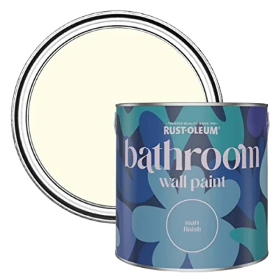 Image of Rust Oleum Off White Water Resistant Bathroom Wall &amp; Ceiling Paint Shortbread 2.5L