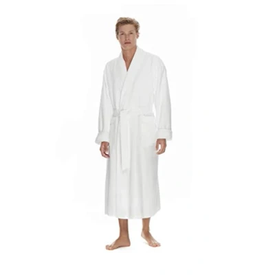 Image of Boca Terry Mens Plush Robe, Big &amp; Tall Bathrobe for Men, Warm Luxury Microfiber Robe white Large
