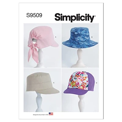 Image of Simplicity SS9509A Adult and Children Hats A XS S M L/XS L