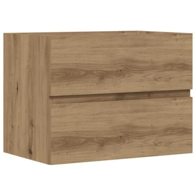 Image of vidaXL Bathroom Cabinet Sink Cupboard Vanity Unit 60x38.5x45cm, Artisan Oak Engineered Wood, Ample Storage Space, Easy to Maintain
