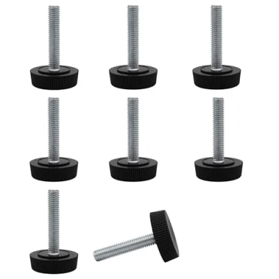 Image of SKIR&#039;CO 8 pcs, Furniture Leveling Feet M6 x 30 mm, Adjustable Round Legs 25 mm Diameter, Thread Leveler Foot