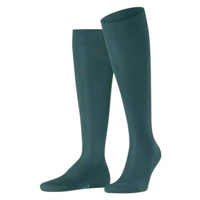 Image of FALKE Men&#039;s Tiago M KH Fil D&#039;Écosse Cotton Long Plain 1 Pair Knee High Socks, Green (Mulberry 7448) new eco friendly, 5.5 6.5