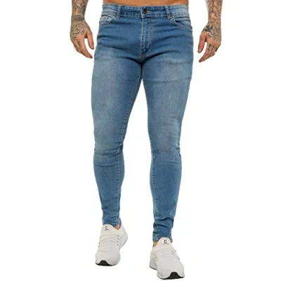 Image of 989Zé ENZO Mens Super Skinny Sim Fit Stretch Jeans Denim Pants EZ326 All Waist Sizes UK LSW 38 Short