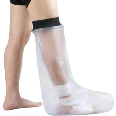 Image of HKF HO KI Adult Short Waterproof Leg Cast and Bandage Cover Designed to Protect Wound Injuries During Shower Leg.Upper Circ OD/ID(7.2/1.97inch),Size:25.98 * 17.32inch