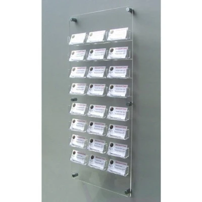 Image of 24 Bay Acrylic Wall Mount Business Card Holder Office
