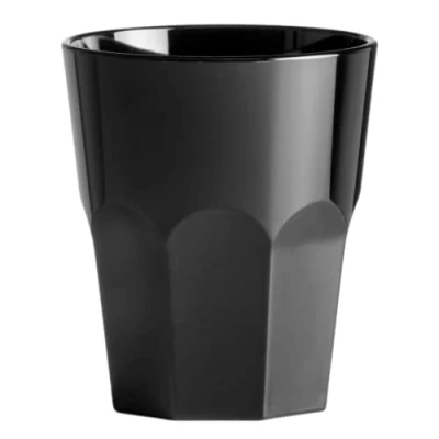 Image of AIOS Set of 6 Virtually Unbreakable Black Octagon Shaped Tumblers. Capacity 300ml / 10oz.