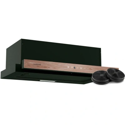 Image of Klarstein ZenFusion Built in Cooker Hood, 60cm Kitchen Hood with Telescopic Extractor, 372 m3/h Air Flow, Energy Efficiency A, Touch Control, Quiet Operation, LED Lighting, Black