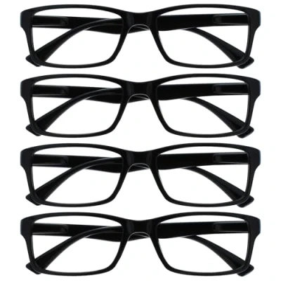 Image of The Reading Glasses Company Black Readers Value 4 Pack Mens Womens UVR4092BK +2.50