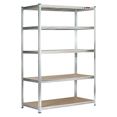 Image of Rhino Racking 3 Bays 5 Tier Heavy Duty Industrial Storage Shelves Galvanised 180x120x40cm