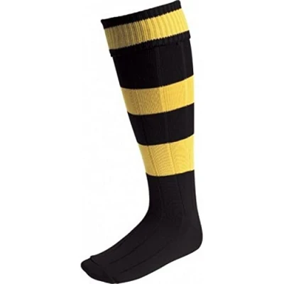 Image of Carta Sport EURO SOCKS BLACK/AMBER HOOPS (YTHS) MEDIUM 3 6«
