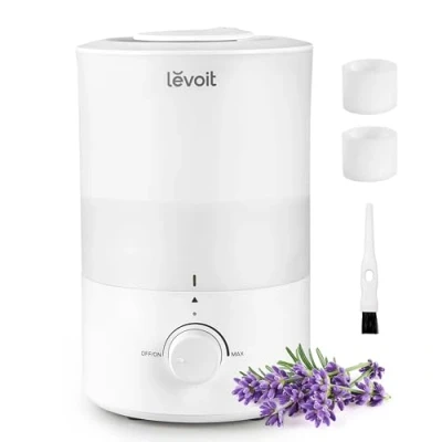 Image of LEVOIT 3L Humidifiers for Bedroom Baby Room with Night Light, Cool Mist Humidifier Home, Office &amp; Plant, Auto Off, Up to 25H 27 ㎡, Quiet Operation 360 Rotation Nozzle 2 Filter Sponge
