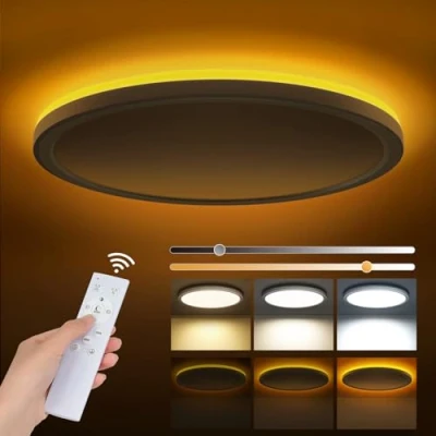 Image of ONEWAY LED Ceiling Lights for Bedroom,36W 3600lm Dimmable Bathroom Living Room with 1800K Night Light &amp; 3000 6500K,Smart Flush Kitchen Hallway OfficeØ39CM White
