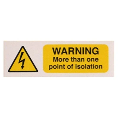 Image of WARNING Signs MORE THAN ONE POINT OF ISOLATION S/A VINYL PACK 10 LABELS
