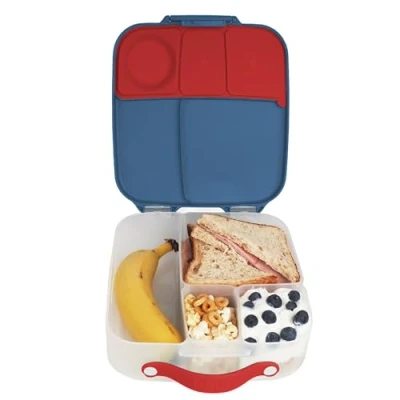 Image of b.box Lunchbox Jumbo Bento Box with 4 Compartments (2 Leakproof), Removable Divider, Gel Cold Pack Ideal for School From 3+ 1L capacity