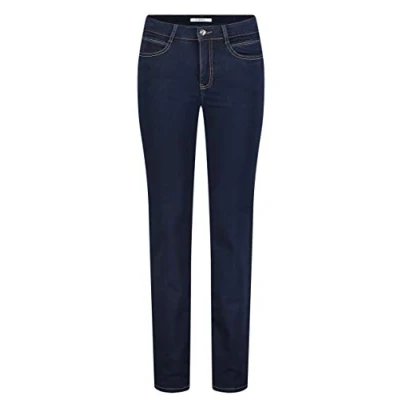 Image of MAC Women&#039;s Angela Straight Jeans, Blue (Dark Rinsewash D801), W40/ L34 (Manufacturer size: 40/34)