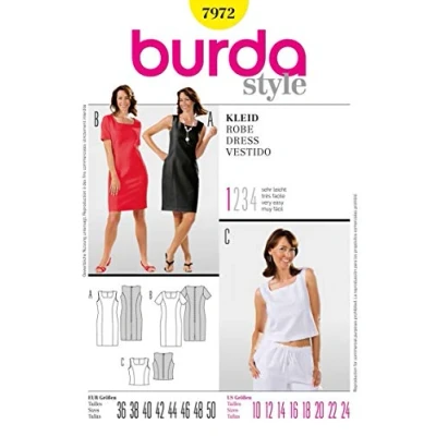 Image of Burda b7972 Dress Sewing Pattern 19 x 13 cm