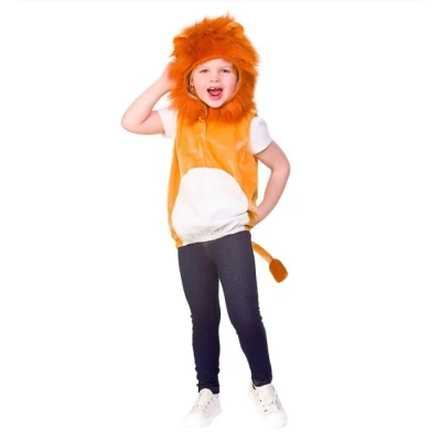 Image of Childs Lion Hooded Tabard Halloween Fancy Dress Age 3 5 M (6 8 years)