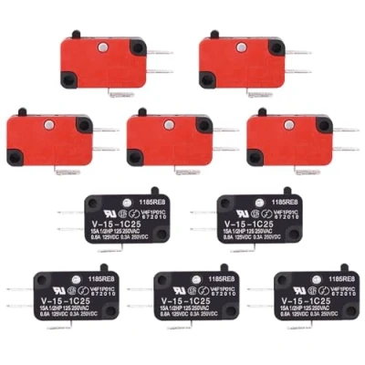 Image of RuoFeng 10Pcs 125V/250V 16A Microwave Oven Door Arcade Cherry Button SPDT 1 NO NC Micro Switch V 15 1C25 Limit