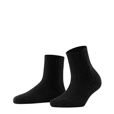 Image of FALKE Women&#039;s Bedsock Rib W HP Wool Cashmere Thick Plain 1 Pair Socks, Black (Black 3009), 5.5 8