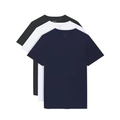 Image of Lyle &amp; Scott Maxwell 3 Pack T Shirt White/Charcoal Marl/Peacoat S