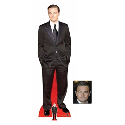 Image of Fan Pack Leonardo DiCaprio Black Suit Lifesize and Mini Cardboard Cutout/Standup/Standee Includes 8x10 Star Photo