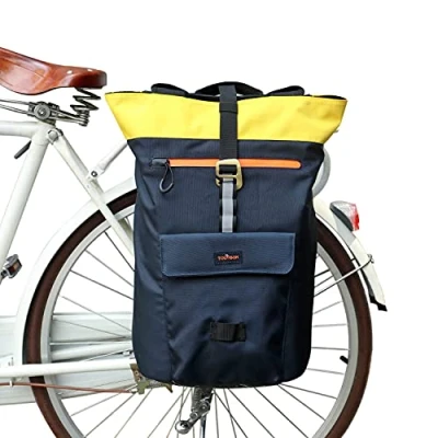 Image of TOURBON Waterproof Nylon Bicycle Single Pannier Laptop Backpack Travel Daypack School Bag Large Blue#2