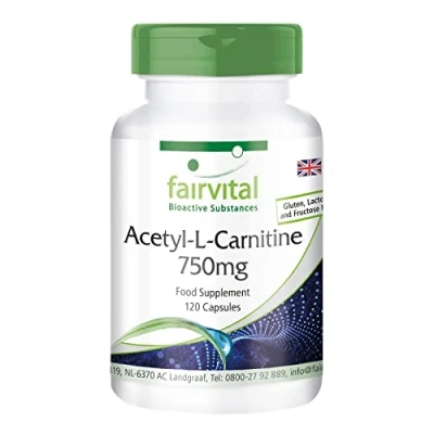 Image of Fairvital Acetyl L carnitine Capsules 750mg HIGH Dosage Vegan 120