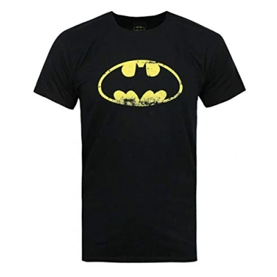 Image of Batman Distressed Emblem Men&#039;s T Shirt Black