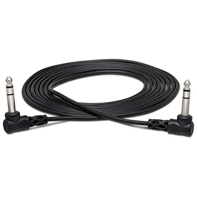 Image of Hosa CSS 103RR Right Angled 1/4 inch TRS Balanced Interconnect Cable, 3 feet