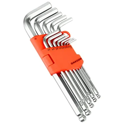 Image of DAKCOS Hex Key Set, 13 Piece Allen Wrench Metric Ball End Set 1.27 10 mm L for Bike, Household DIY, Sliver