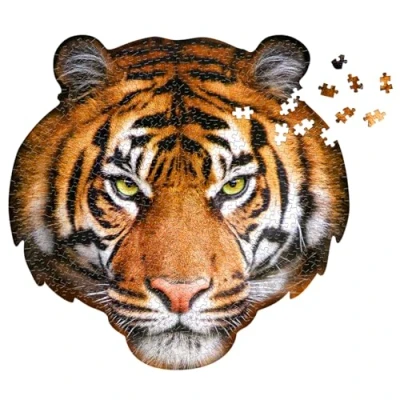 Image of Madd Capp Animal Shaped 550 Piece Jigsaw Puzzle I Am Lion, Wolf or Tiger (Tiger)