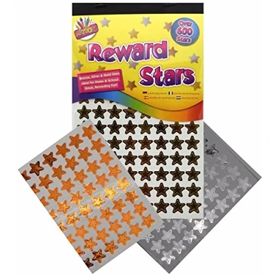Image of 600 x Reward Star Stickers Silver Gold Bronze Home School Teacher Good Work