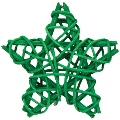 Image of Baker Ross FC219 Christmas Rattan Stars Pack of 15, Make Your Own Decorations for Kids to Decorate and Display, Natural Crafts Seasonal Displays