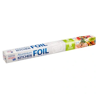 Image of HOMESHOPA Kitchen Foil, Heavy Duty Food Service Catering Aluminium Foil Roll, Tin for Cooking, Roasting, Wrapping, Baking, Grilling &amp; BBQ (8 Metres/45cm Wide)