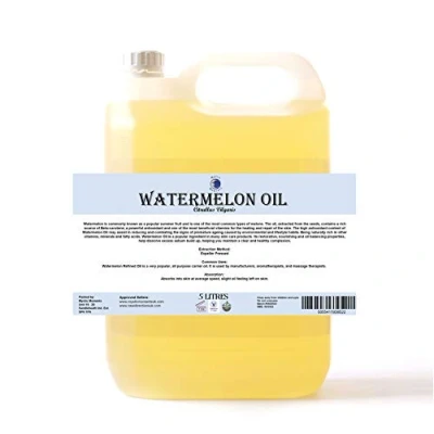 Image of Mystic Moments Watermelon Carrier Oil 5 Litres Pure &amp; Natural Perfect For Hair, Face, Nails, Aromatherapy, Massage and Dilution Vegan GMO Free