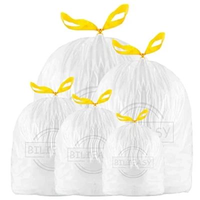 Image of BILIEASY Bin Bags Liners 50L 13GAL Drawstring Trash Large Strong Unscented Universal Garbage (50L(60pcs))