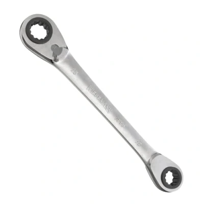 Image of WIESEMANN 1893 Reversible 4 in 1 Double Ring Ratchet Spanner with 8, 10, 12, 13mm 72 Teeth Made of Chrome Plated CV Steel I Wrench from 81062