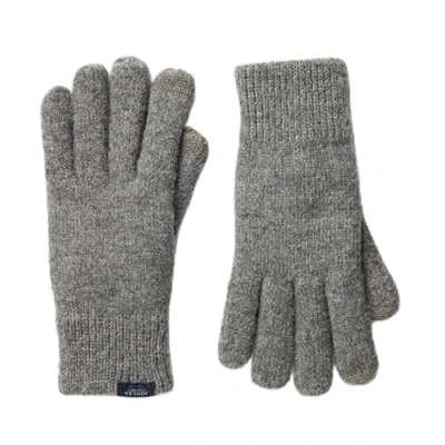 Image of Joules Mens Grey Marl Bamburgh Gloves Size L XL