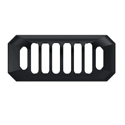 Image of Balterley Ceramic Accessories Traditional Grill Overflow Cover 26mm x 50mm Matt Black