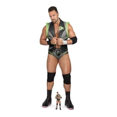 Image of Star Cutouts SC4325 LA Knight WWE Lifesize Cardboard Cutout with Mini Figure Ideal for Fans, Collectors, and Event Decorations